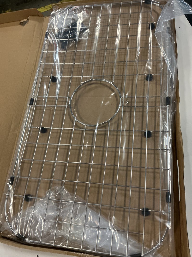 Condition photo showing Good Condition for Serene Valley Sink Protector Grid 26-1/16" x 14-1/16", Centered Drain with Corner Radius 3-1/2", 304 Stainless Steel Material NLW2614C