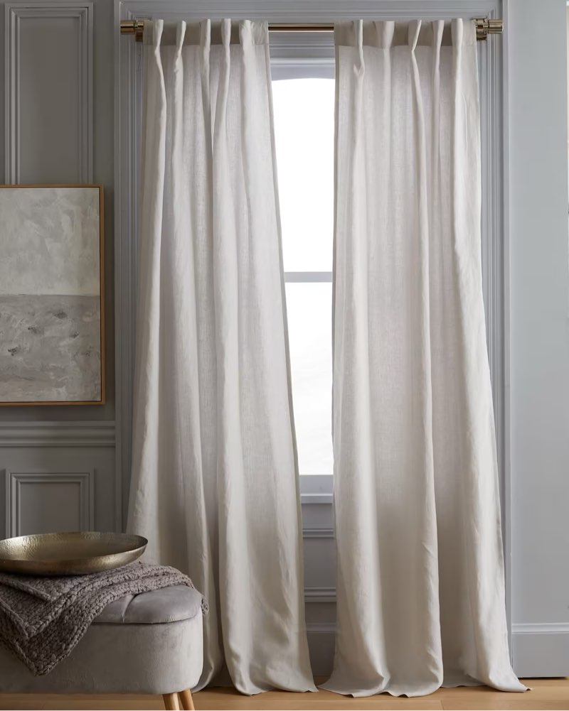 quince european linen curtain color cloud, 48*84 set 2 