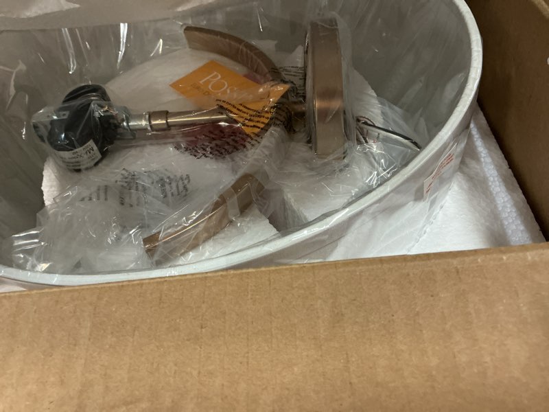 Condition photo showing New/Like New for possini euro halsted 15" wide warm brass ceiling light