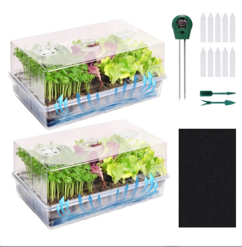 Self-Watering Seed Starter Tray, Seed Starter Kit Self Water, Germination Trays for Seed Starting with High Humidity Domes