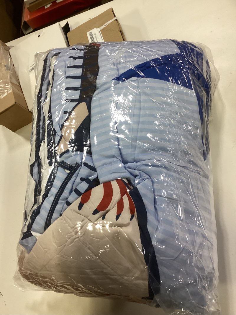 Condition photo showing New/Like New for Blue Plaid Balls Boys Comforter Set Twin Size,Cartoon Baseball Basketball Bedding Set 2pcs for Kids Teens Room Decor,Geometric Patchwork Grid Quilt Set Sports Gaming Duvet Insert,1 Pillowcase A-cartoon Ball 02 Twin