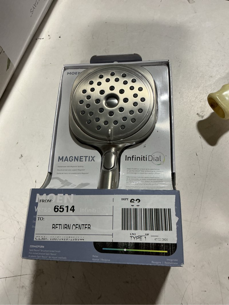 Condition photo showing Good Condition for moen 220h4epsrn verso square handheld shower head 8-spray patterns spot resist nickel