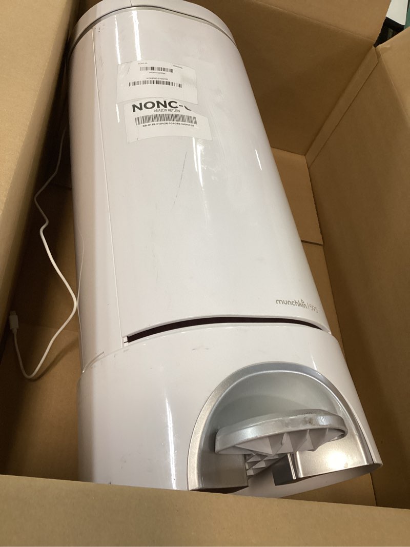 Condition photo showing As Is for Munchkin® UV Diaper Pail #1 in Odor Control, Includes 1 UV Snap, Seal & Toss™ Bag and 1 UV Refill Ring