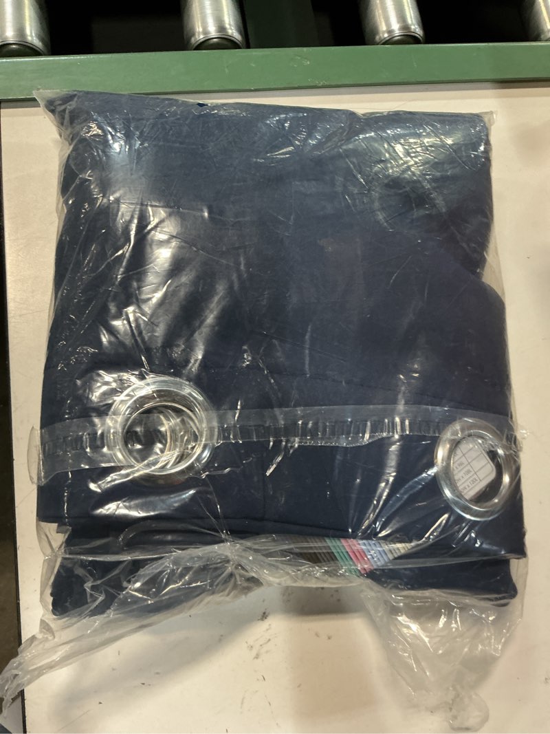 Condition photo showing New/Like New for chrisdowa 100% blackout curtains for bedroom with black liner, 2 thick layers total blackout thermal insulated grommet small window curtains 2 panels set (navy blue, 42 x 54 inch) 42"w x 54"l (pack of 2) navy blue