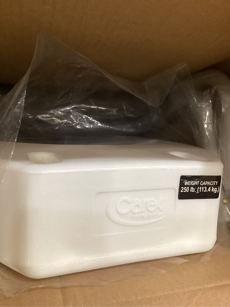 Condition photo showing New/Like New for Carex 3.5 Inch Raised Toilet Seat with Arms, Elongated Toilet Seat Riser, Up to 250 lbs Capacity, Elevating & Raising Seat for Elderly & Handicap, Universal, Slip-Resistant with Padded Handles, White