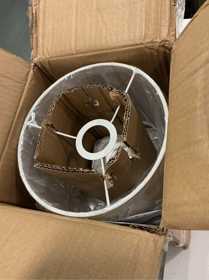 Condition photo showing Good Condition for Simple Designs LT1116-TAU Stacked Stone Age Table Lamp, Taupe Gray