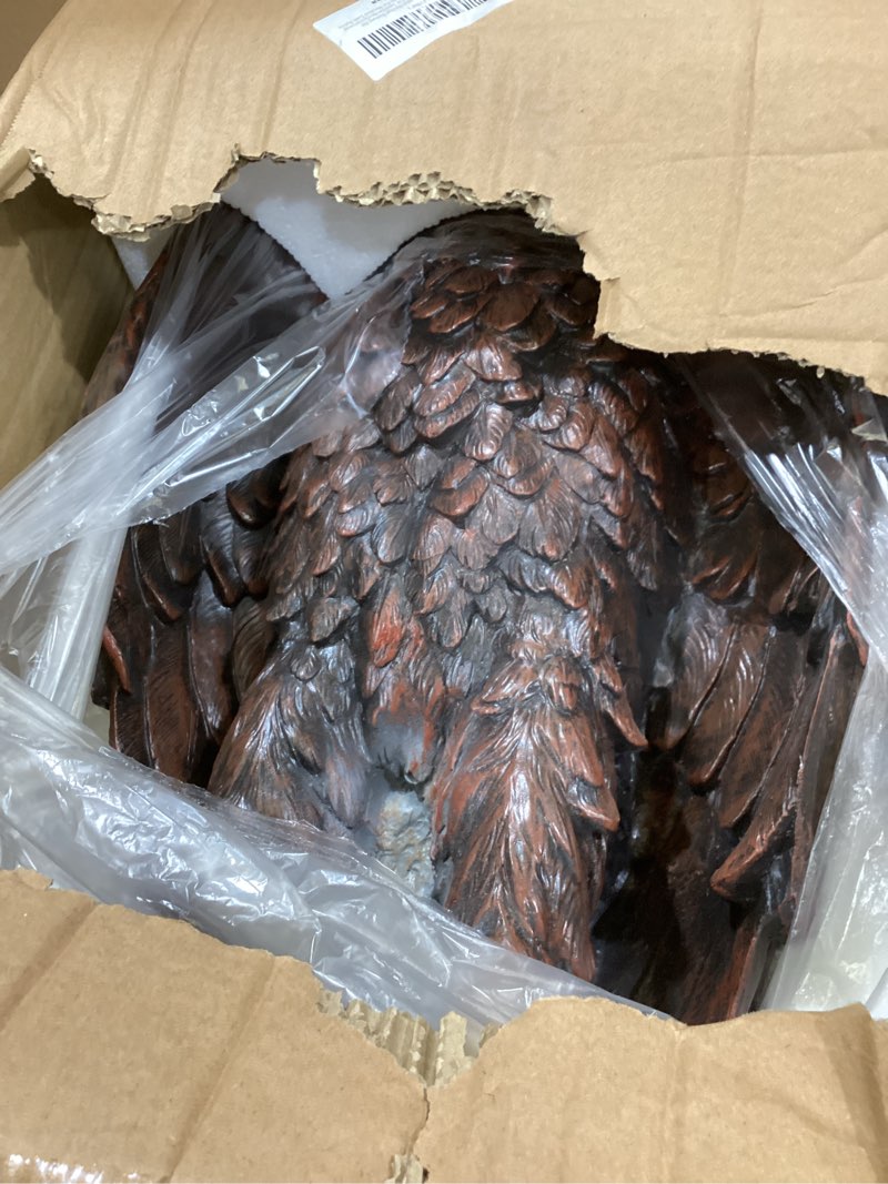 Condition photo showing Good Condition for lefedrasticity bald eagle statue outdoor large american patriotic eagle statue for garden yard hand painted resin eagles sculpture for patio lawn backyard front porch