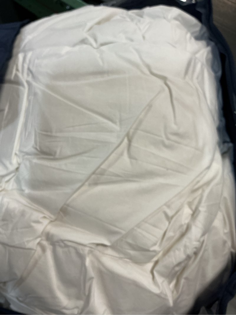 Condition photo showing Good Condition for Serta Goose Feather Down Fiber Cotton Comforter King Size - 100% Cotton Duvet Insert - Hotel Luxury Hypoallergenic Bedding Comforter All Season Medium Warmth 106 x 90 Inch White King All Season