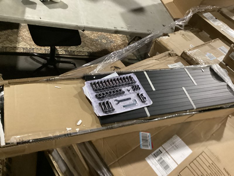 Condition photo showing New/Like New for floating bed frame queen size with led lights and charging station, metal platform bed, easy assembly no box spring needed