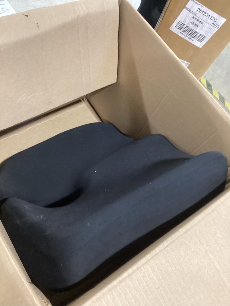 Condition photo showing As Is for cushion lab patented pressure relief seat cushion for long sitting hours on office & home chair - extra-dense memory foam for soft support. car pad for hip, tailbone, coccyx, sciatica - black