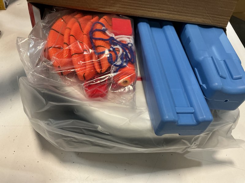 Condition photo showing Good Condition for joyin toddler basketball hoop indoor, adjustable basketball goal for kids with 4 balls, game toys for playroom pool outdoor, birthday gift for baby boys girls age 1 2 3 4 - air pump included blue and orange