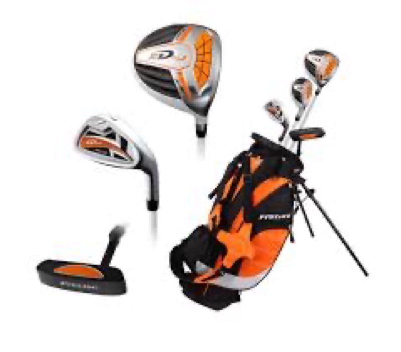 precise xd-j junior golf clubs for kids ages 3-5, 6-8, 9-12 | right & left hand kids golf set for boys & girls clubs with ultra-light graphite shafts, hybrid & stand bag - pro-grade tech