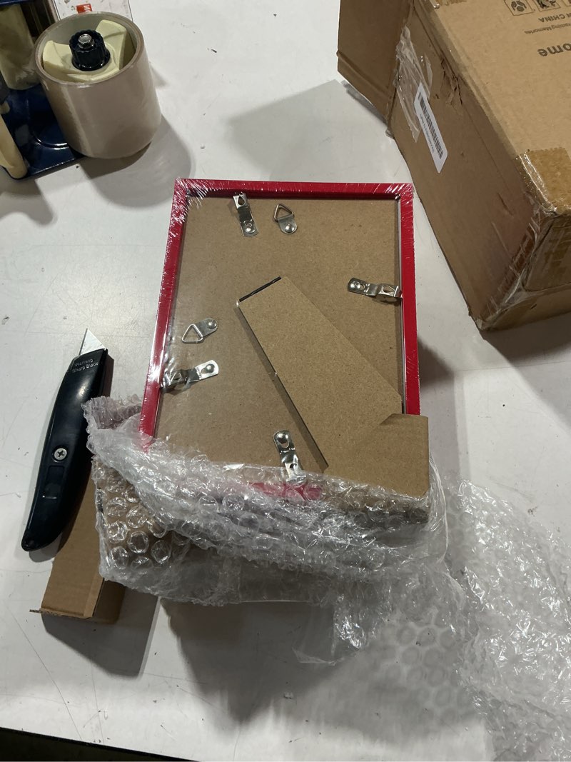 Condition photo showing Good Condition for decoruhome 5x7 picture frame set of 10, display photos 4x6 with mat or 5x7 unmatted for picture frames collage wall decor, red 5x7 red