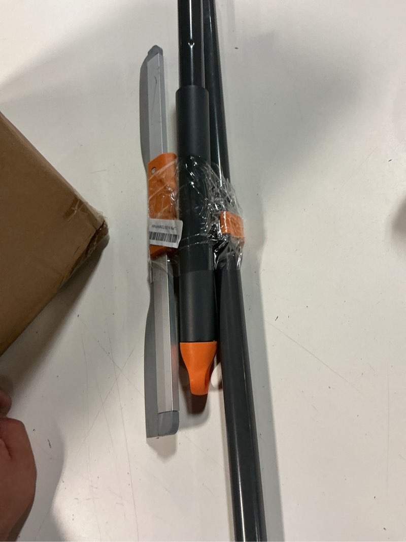 Condition photo showing Good Condition for cleanhome rubber floor squeegee for concrete floor, tile floor, metal aluminium heavy duty garage shower floor squeegee broom for removing water, commercial scrubber mop with extendable long handle gray