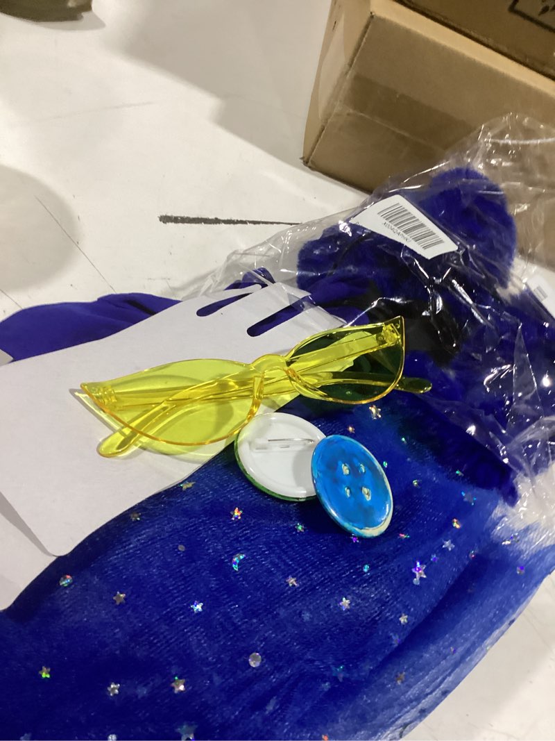 Condition photo showing Good Condition for pete blue cat costume accessories for woman with cat ears headband pin skirt furry tail gloves for halloween book character day