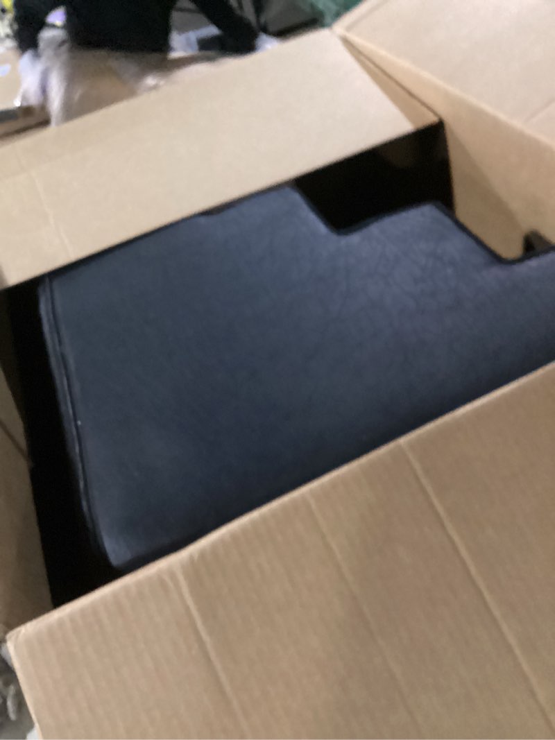 Condition photo showing As Is for similar to photo) 5 step pet stairs ramp for high beds sofas 23-30 inch with sturdy non slip waterproof pads, machine washable cover indoor balanced design for cats dogs small medium large xl pets black, large black 1 5-step