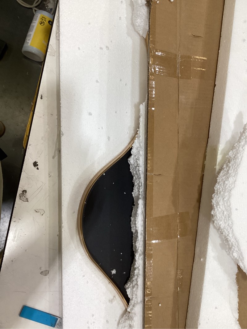 Condition photo showing Good Condition for fictor irregular asymmetrical wall mirror, 36" x 19" modern decorative mirror for entryway, bathroom, bedroom, living room, dining room frameless 36"l x 19"w