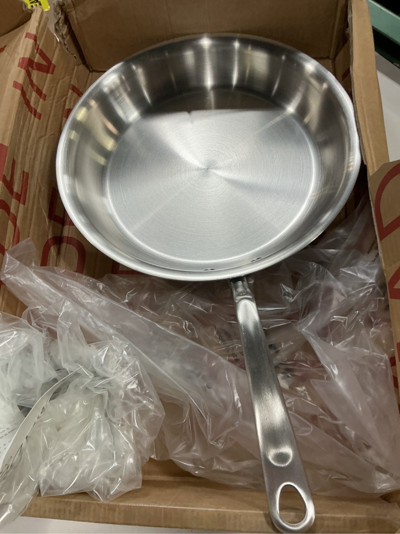 Condition photo showing Good Condition for made in cookware | (12\\\\) stainless frying pan 1 piece | 5 ply stainless clad | professional cookware | crafted in italy | induction compatible 12\\\\\\\"