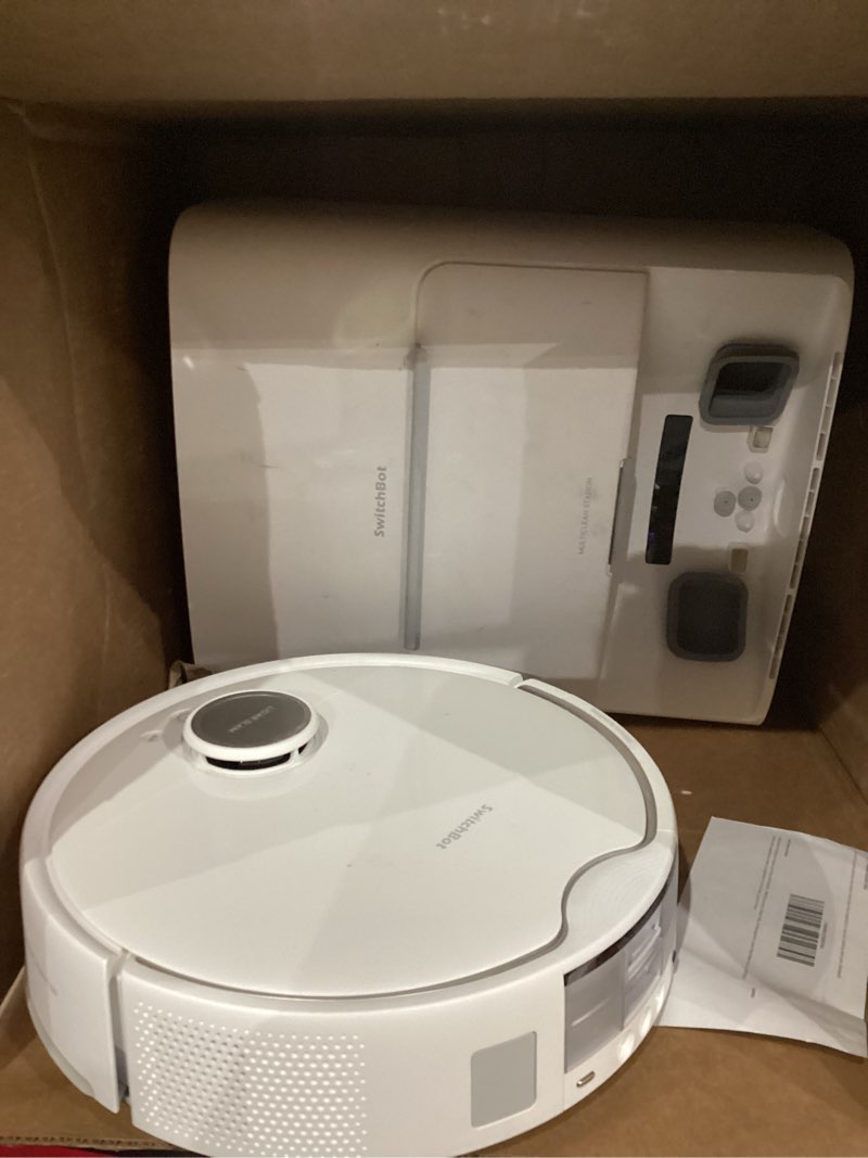 Condition photo showing As Is for SwitchBot S20 Robot Vacuum and Mop with Matter, 10000Pa Suction, Roller Mop, AI Navigation, Auto Mop Wash & Dry, Self-Emptying, Works with AppleHome, Alexa, GoogleHome, for Pet Hair, Carpet, Floors