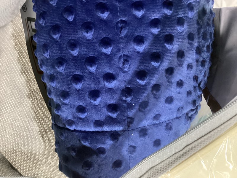 Condition photo showing Good Condition for ALANSMA Reversible Weighted Blanket for All Season, Luxury Velvet, Warm and Cool, Adult 5Lb Blue Weighted Blanket, Enjoy Sleeping Anywhere(Blue,36"x48" 5lbs) Blue 36''x48'' 5lbs