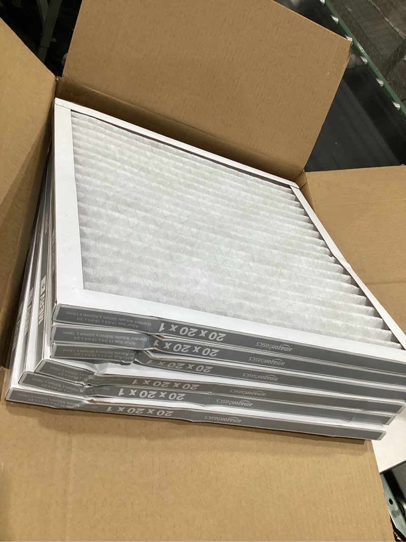Condition photo showing Good Condition for Amazon Basics MERV 5 AC Furnace Air Filter, 20x20x1 inches, 6-Pack (Actual size: 19.75" x 19.75" x 0.75") 20x20x1 Merv 5