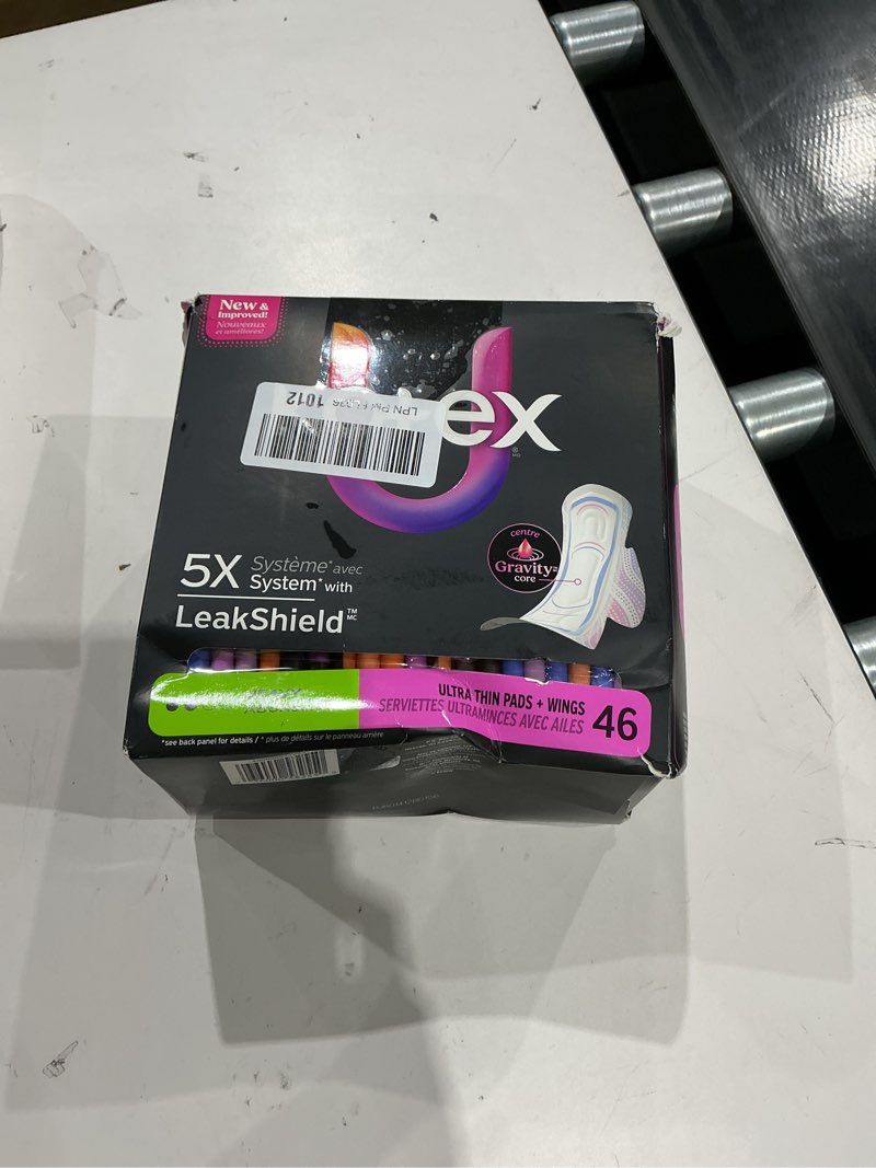 Condition photo showing New/Like New for kotex leakshield heavy ultra thin pads + wings 46 count