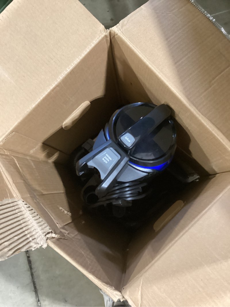 Condition photo showing As Is for bissell cleanview upright vacuum with active extension wand, xl 2l dirt tank capacity, powerful suction & onepass technology for carpets & hard floors, 3536 black/cobalt blue