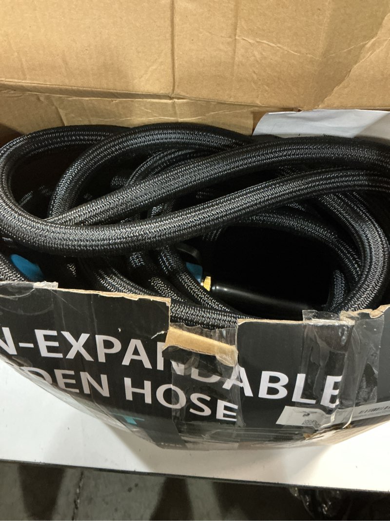 Condition photo showing Good Condition for garden hose 100ft non-expanding, lightweight hose with 10-function nozzle, leak-proof, no-knot, easy to carry, wear-resistant, sturdy 3/4ght flexible water hose for yard garden outdoor black 100ft