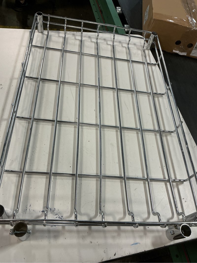 Condition photo showing As Is for (incomplete )msr imports expandable rolling metal storage basket-home and kitchen storage solution,silver