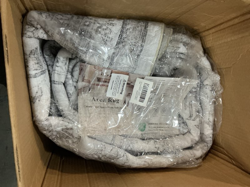 Condition photo showing Good Condition for 9x12 gray washable area rugs for living room non slip low pile vintage boho throw rug soft retro distressed floral large carpet indoor farmhouse decor for bedroom dining room office kitchen playroom 9' x 12' (rectangular) accent | gray khaki