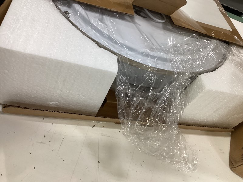 Condition photo showing Good Condition for 12 in. modern double ring selectable led flush mount ceiling light fixture brushed nickel for kitchen bedroom laundry