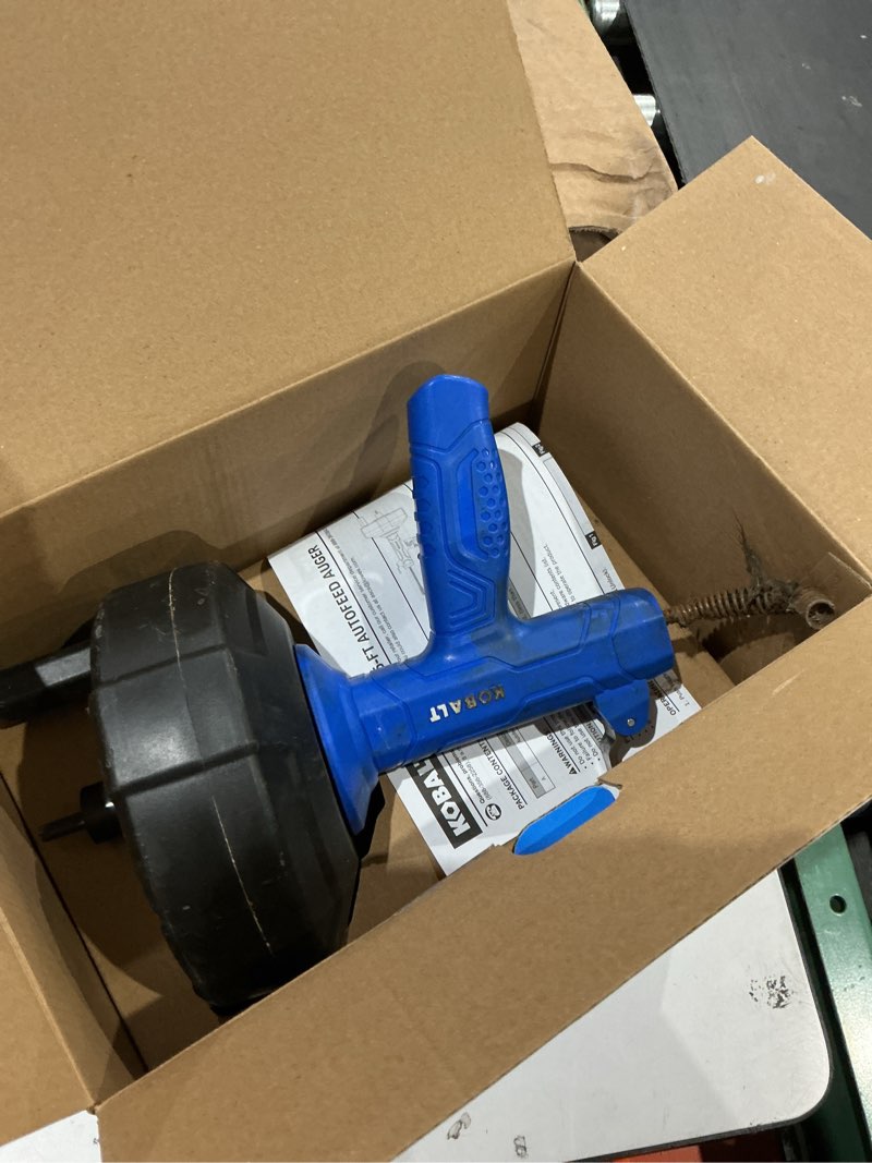 Condition photo showing As Is for kobalt 1/4-in x 25-ft high carbon wire hand auger for drain