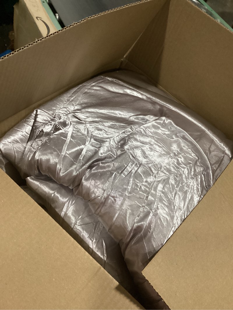 Condition photo showing Good Condition for MR&HM Queen Comforter Set Silver Grey, Reversible Satin Microfiber Comforter Set for All Seasons, 3 Pieces Non-Slip Silky Soft Bedding Sets with 1 Comforter (90"x90") and 2 Pillowcases (20"x26") Silver Grey Queen