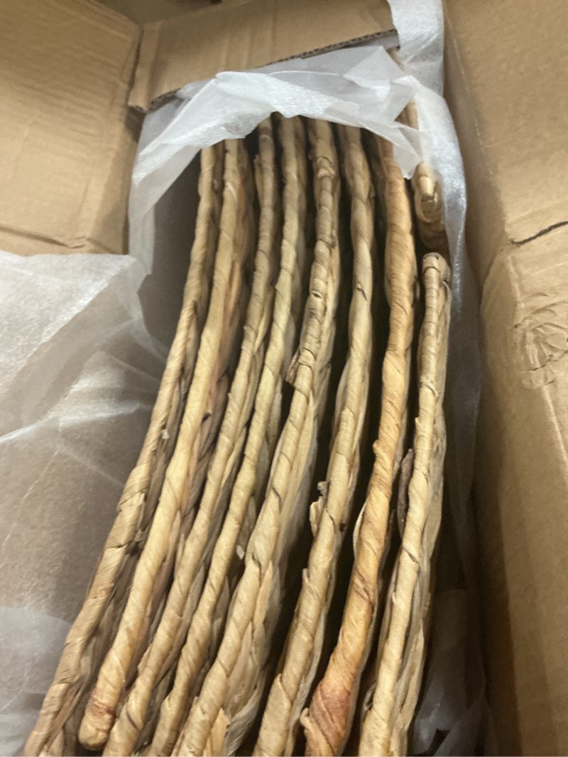 Condition photo showing New/Like New for 42" Christmas Tree Collar, Hand Woven Hyacinth Christmas Tree Base - 8 Piece Rustic Farmhouse Style Tree Skirt Replacements for Artificial Trees, Fits Below 41" Tree Stand, Natural Hyacinth