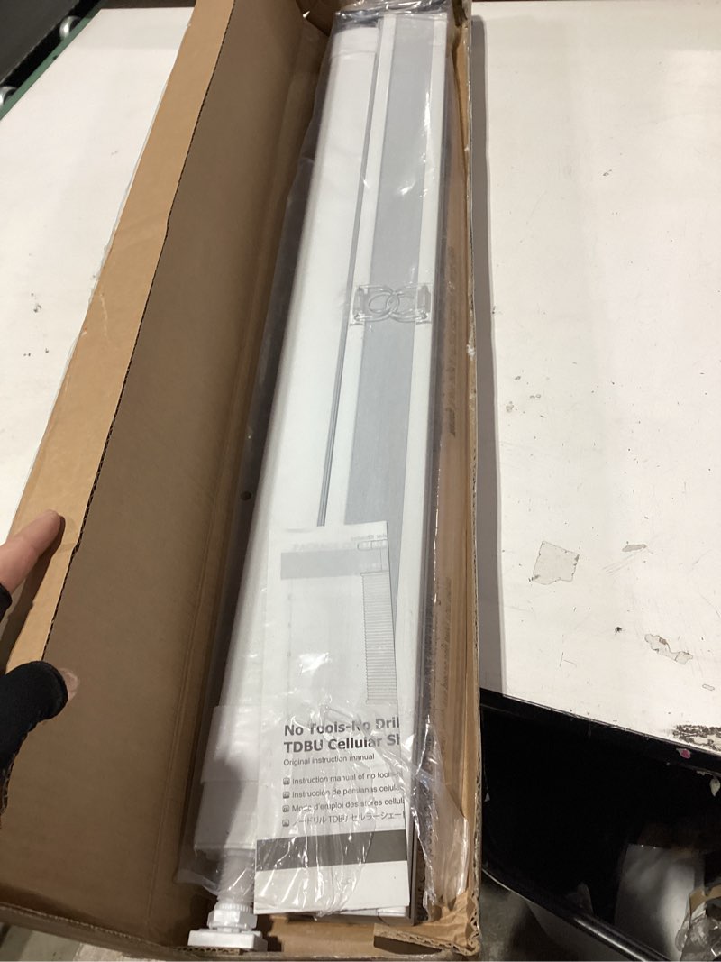 Condition photo showing New/Like New for lazblinds no tools no drill cordless cellular shades, top down bottom up (tdbu) honeycomb shades for home, blackout light blocking thermal insulation blinds for windows, 32" w x 48" h, white blackout - white 32" w × 48" h