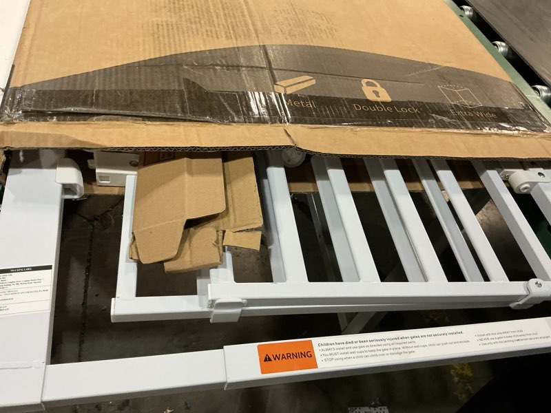 Condition photo showing Good Condition for malier large walk-thru door baby gate, 29-40" no drill pressure mounted dog gate with auto close, safety gate pet gate for stairs, doorways, child and dogs indoor (white, 29''- 40''w × 30''h) white 29''- 40''w × 30''h