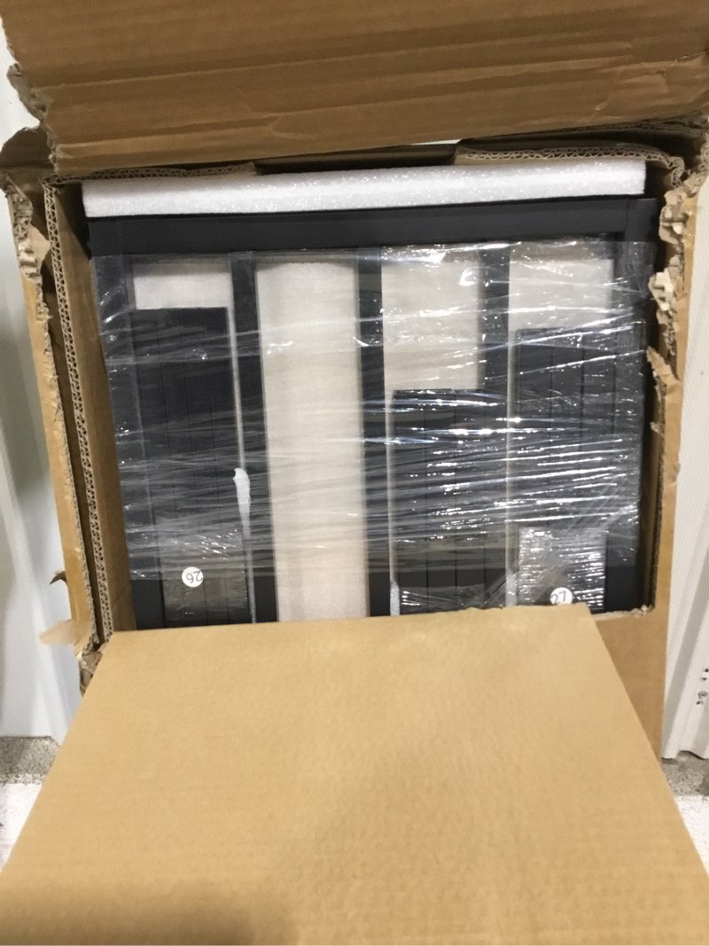 Condition photo showing As Is for Bellemave Queen Loft Bed Frame with Storage Stairs, Beside Shelf & Wardrobe, Metal Queen Size Loft Bed with USB Ports&LED Light, Large Under-Bed Space Loft Beds for Adults,Teens, Kids, Black Natural Black & Natural Queen