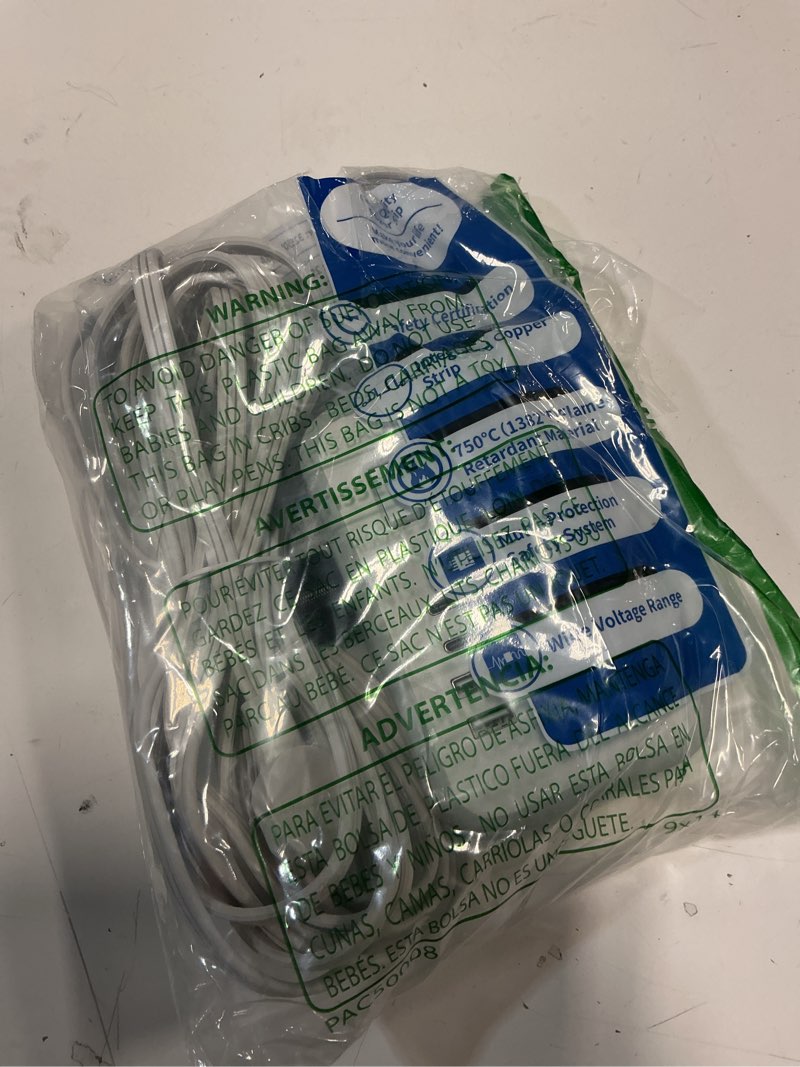 Condition photo showing Good Condition for Extension Cord 15 ft, Power Strip with 6 Outlets 4 USB Charger(2 USB C Port), Flat Plug Outlet Extender Long Cord, Protection for Indoor, Home, Office Supplies, Dorm Room Essentials 15 FT White
