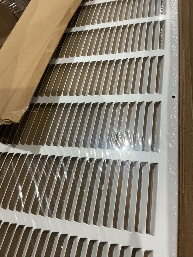 Condition photo showing Good Condition for 32" x 14" return air grille - sidewall and ceiling - hvac vent duct cover diffuser - [white] [outer dimensions: 33.75w x 15.75"h] 32 x 14 white