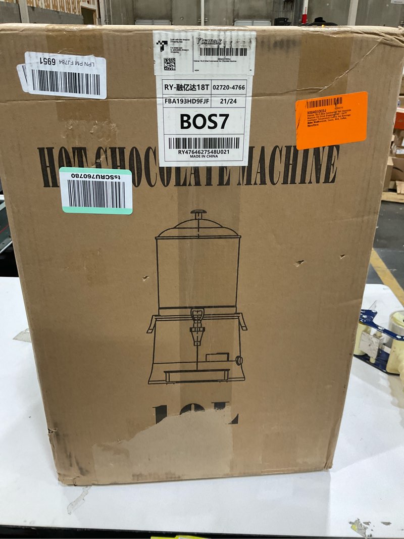 Condition photo showing New/Like New for 10L/2.6Gal Commercial Hot Chocolate Machine 86-194? Intelligent Temperature Control, Hot Beverage Dispenser Maker for Chocolate Drink, Cocoa, Milk, Coffee, Juice (Black) 10L/2.6Gal (Black)