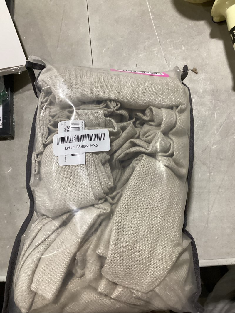 Condition photo showing New/Like New for linen pinch pleated linen curtains 2 panels for living room bedroom memory training shaped semi sheer pleat drapes with hooks rings light filtering window curtain 40x80 linen 40"w x 80"l (pack of 2)