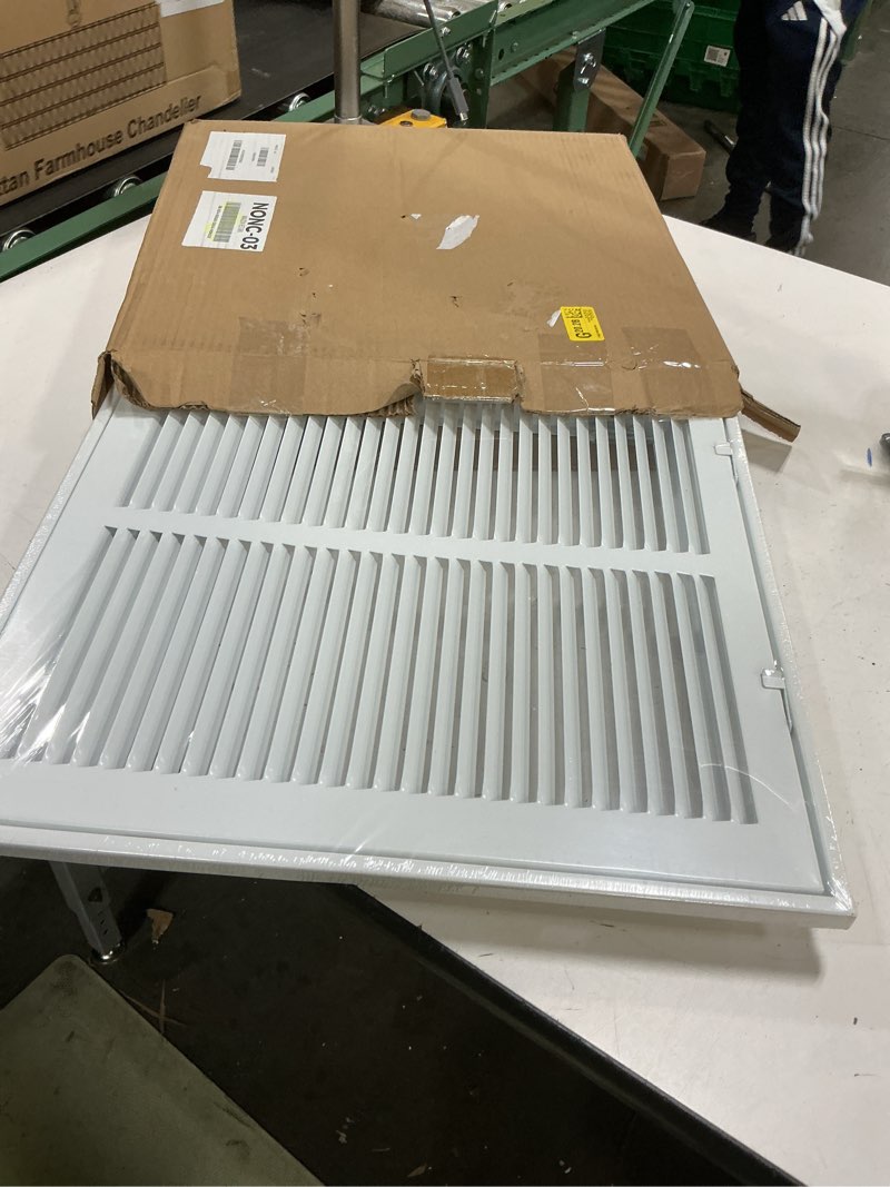 Condition photo showing New/Like New for 14x14 return air grille [duct opening size],return air vent cover for wall or ceiling,steel return air filter grilles removable face/door for 1 inch filters (14"w x 14"h [duct opening])