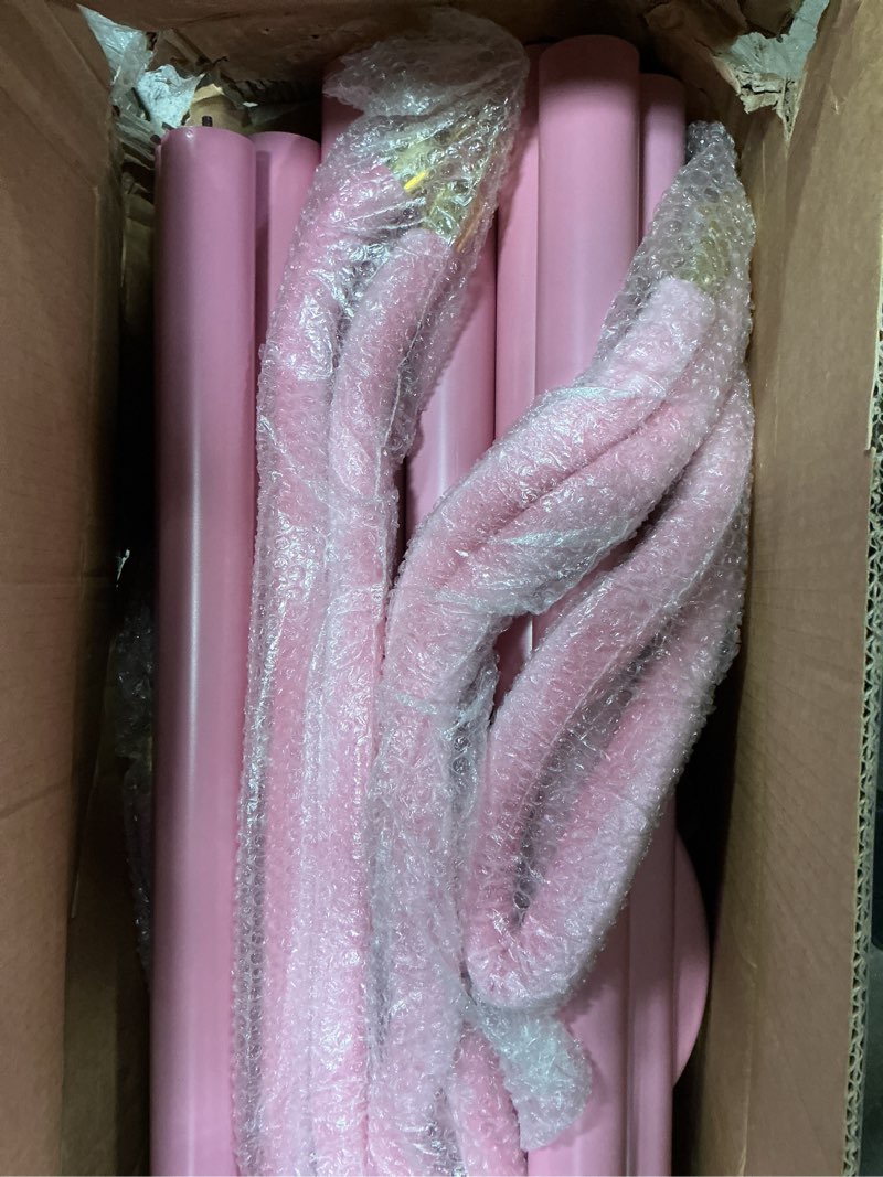 Condition photo showing Good Condition for 8 pack pink stanchions and velvet ropes set, stainless steel crowd control barriers, 4pcs pink ropes and poles for party supplies,prom,birthday,business,wedding,baby shower, bridal shower,anniversary 8pcs pink-4ropes