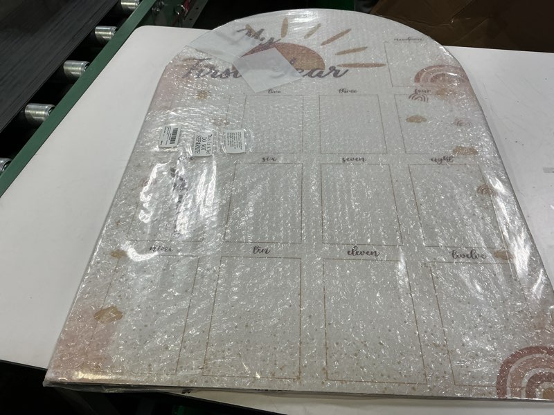Condition photo showing New/Like New for AceOrbit 33 x 22 Inch Large My First Year Picture Frame First Trip Around The Sun Decor Wooden 12 Mo