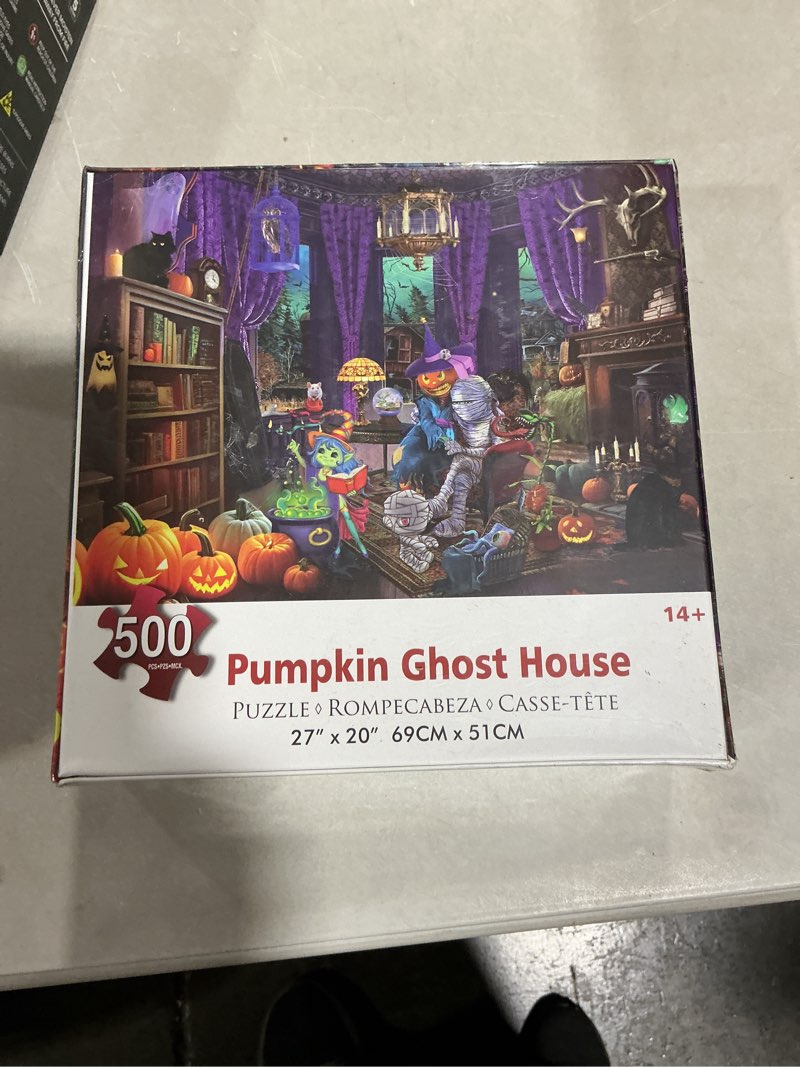 Condition photo showing Good Condition for Halloween Nightmare 500 Piece Puzzle, Halloween House 500 Piece Puzzles for Adults, Challenging Puzzle Perfect for Game Nights 27" x 20"