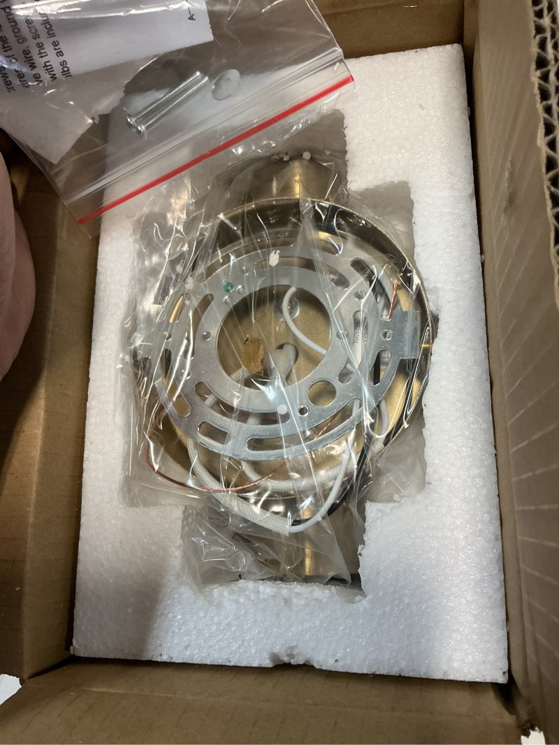Condition photo showing Good Condition for 2-light wall light, brass gold wall sconce, indoor up and down wall lamp for bedroom bathroom stair entryway (2 pack), wl4830-2w-bb-2pk brass gold 2 pack