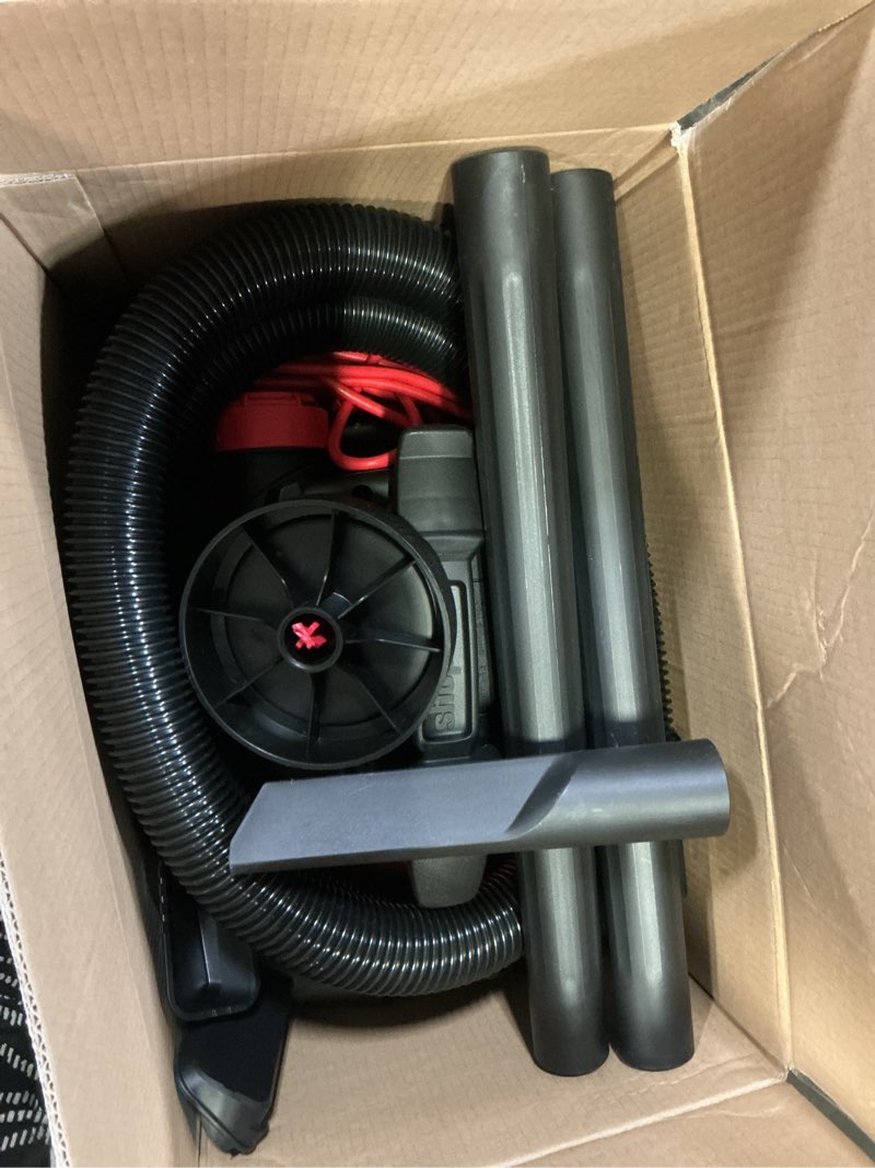 Condition photo showing As Is for shop-vac 4-gallon 6 hp corded wet/dry shop vacuum with accessories included