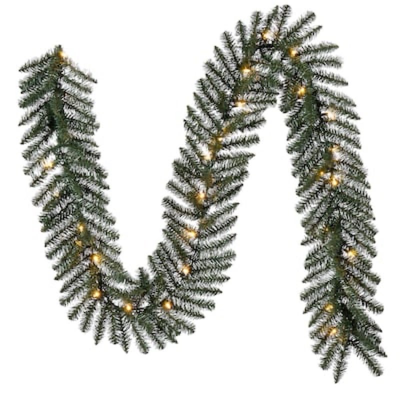Holiday Living Indoor/Outdoor Pre-lit Battery-operated 9-ft Ellston pine Artificial Garland