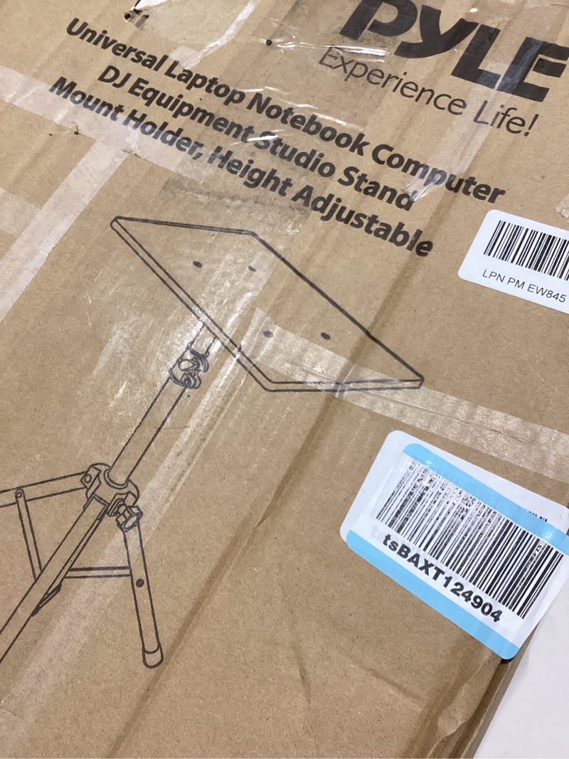 Condition photo showing New/Like New for PYLE Laptop & Projector Stand, Tripod Stand With Adjustable Height 28"-50", Portable DJ Equipment Mount, Angle Adjustable Tray, Lightweight Metal Construction, Stage, Studio, Musicians & Performers 28.0'' - 50.0''