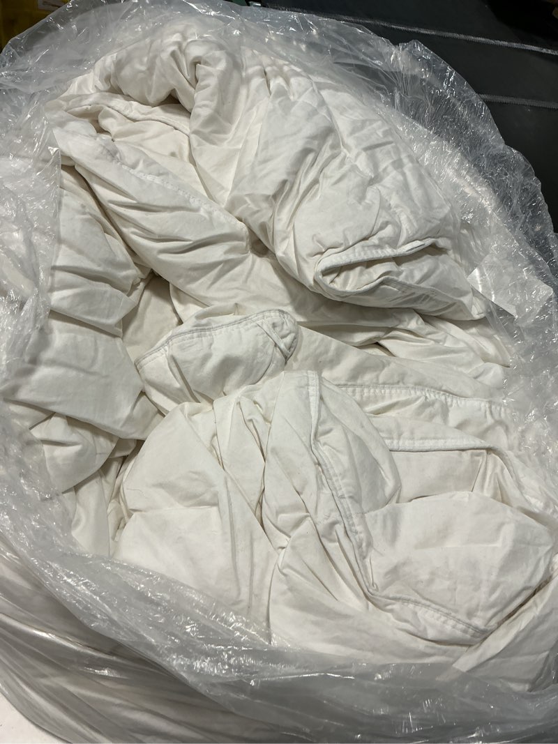 Condition photo showing As Is for luxe goose down comforter duvet insert, king/cal king, white